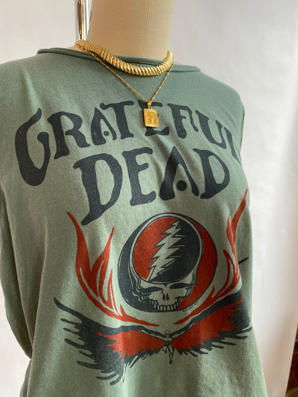 Junk Food Grateful Dead Skull and Wings Muscle Tank