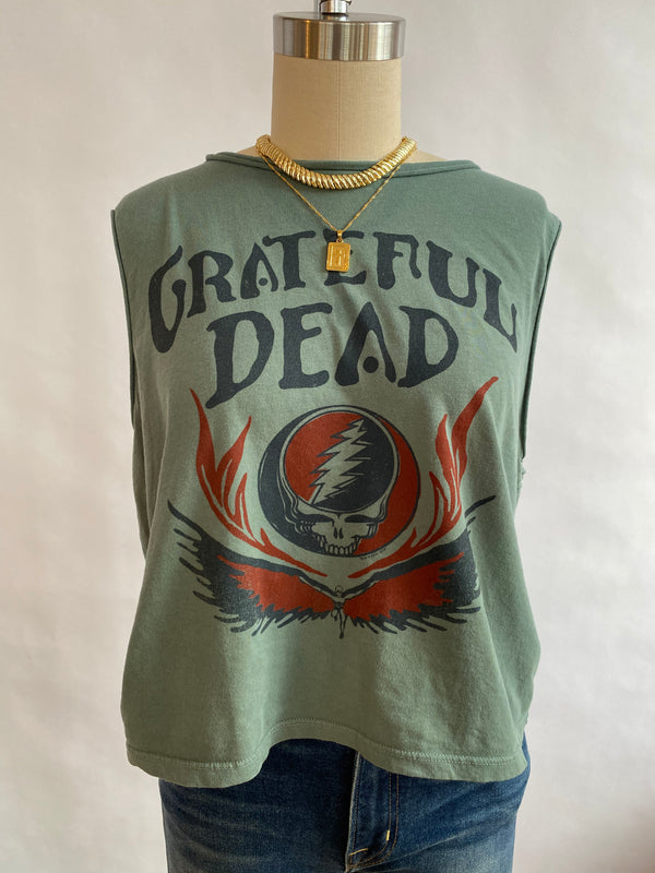 Junk Food Grateful Dead Skull and Wings Muscle Tank