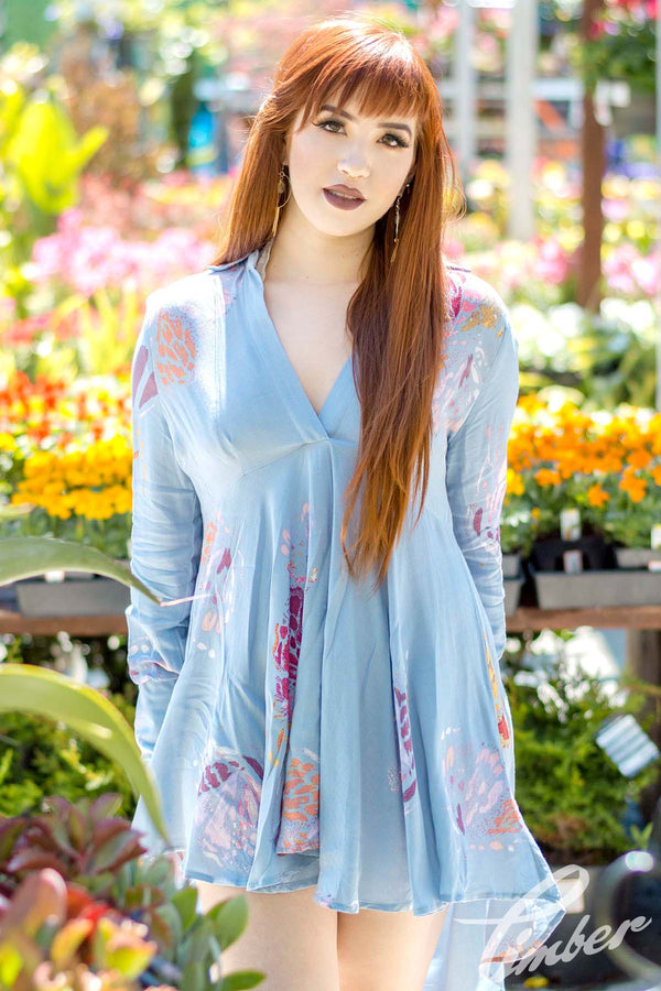 Free People Chambray Champagne Top